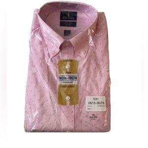 Stafford Pink dress shirt Size 16 NWT